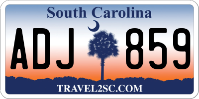 SC license plate ADJ859