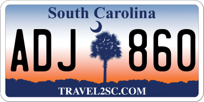 SC license plate ADJ860