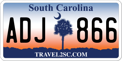 SC license plate ADJ866