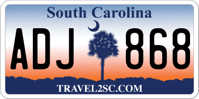 SC license plate ADJ868