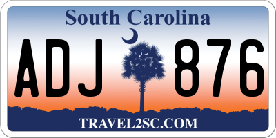 SC license plate ADJ876