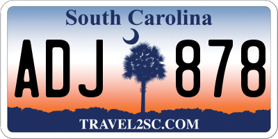 SC license plate ADJ878