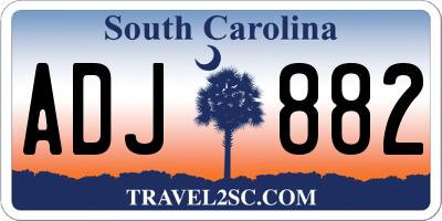 SC license plate ADJ882