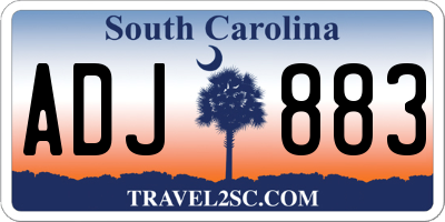 SC license plate ADJ883