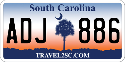 SC license plate ADJ886