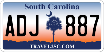 SC license plate ADJ887