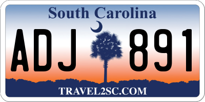 SC license plate ADJ891