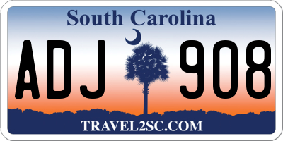 SC license plate ADJ908
