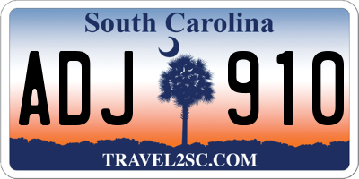 SC license plate ADJ910