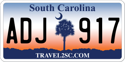 SC license plate ADJ917