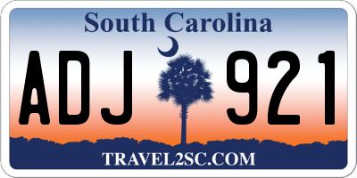 SC license plate ADJ921