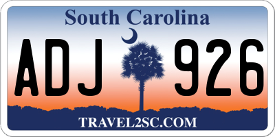 SC license plate ADJ926