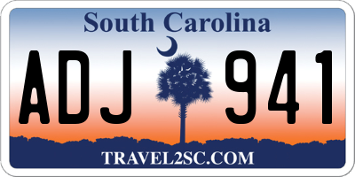 SC license plate ADJ941