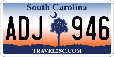SC license plate ADJ946