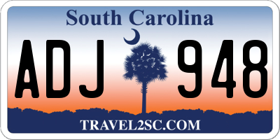 SC license plate ADJ948