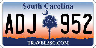 SC license plate ADJ952