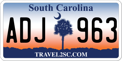 SC license plate ADJ963