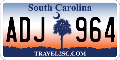 SC license plate ADJ964