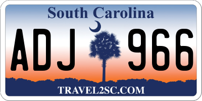 SC license plate ADJ966