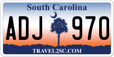 SC license plate ADJ970