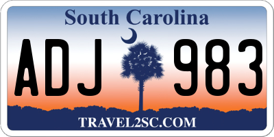 SC license plate ADJ983