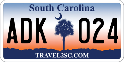 SC license plate ADK024