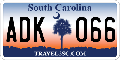 SC license plate ADK066