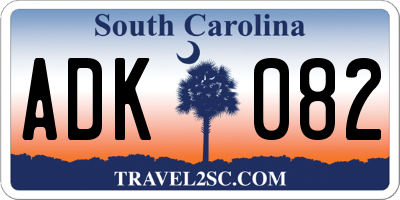 SC license plate ADK082
