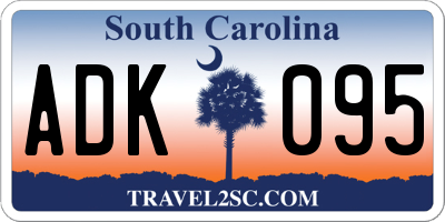 SC license plate ADK095