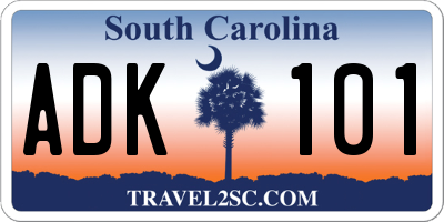 SC license plate ADK101