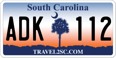 SC license plate ADK112