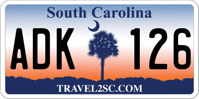 SC license plate ADK126