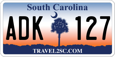 SC license plate ADK127