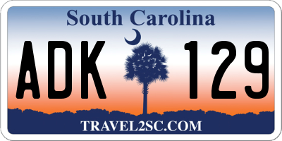 SC license plate ADK129