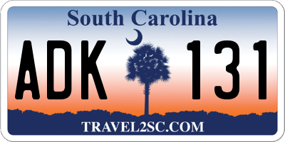 SC license plate ADK131