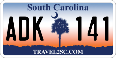SC license plate ADK141