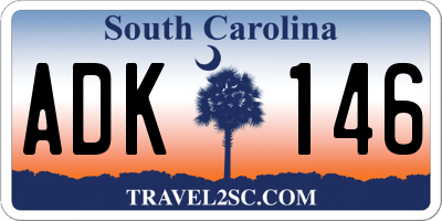 SC license plate ADK146