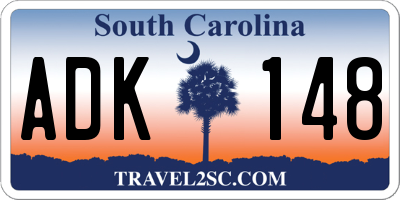 SC license plate ADK148