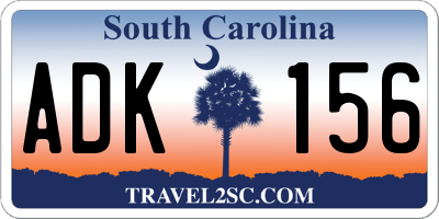 SC license plate ADK156