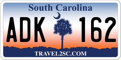 SC license plate ADK162