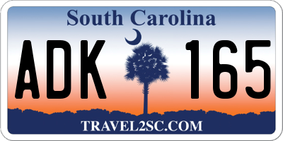 SC license plate ADK165