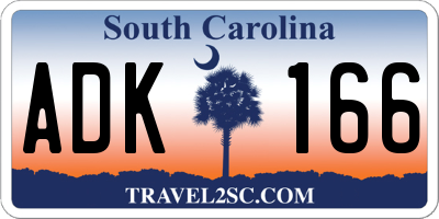 SC license plate ADK166