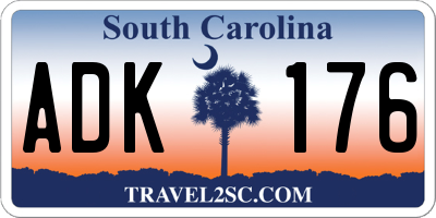 SC license plate ADK176