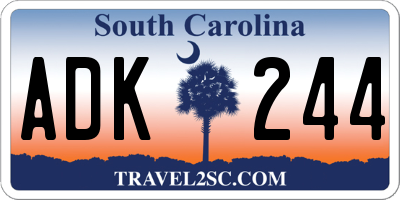 SC license plate ADK244