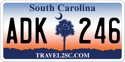 SC license plate ADK246