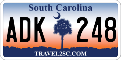 SC license plate ADK248