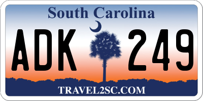 SC license plate ADK249