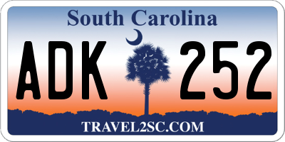 SC license plate ADK252