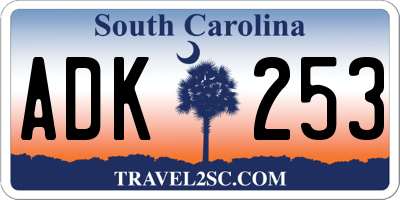 SC license plate ADK253