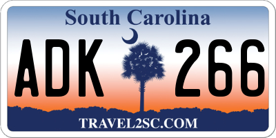 SC license plate ADK266